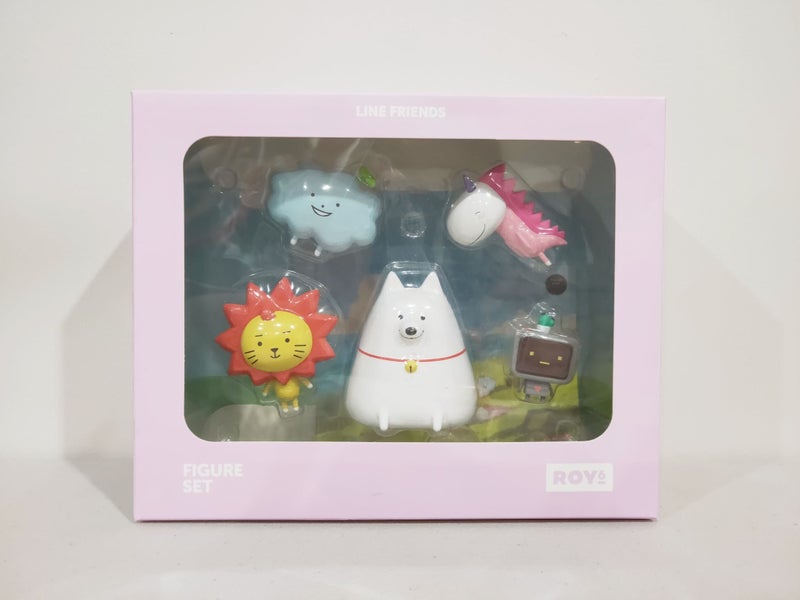 Line Friends Desktop Figure Set - Roy 6 - Royan Eddy T-2000 Longlong Loudy Carousel 1
