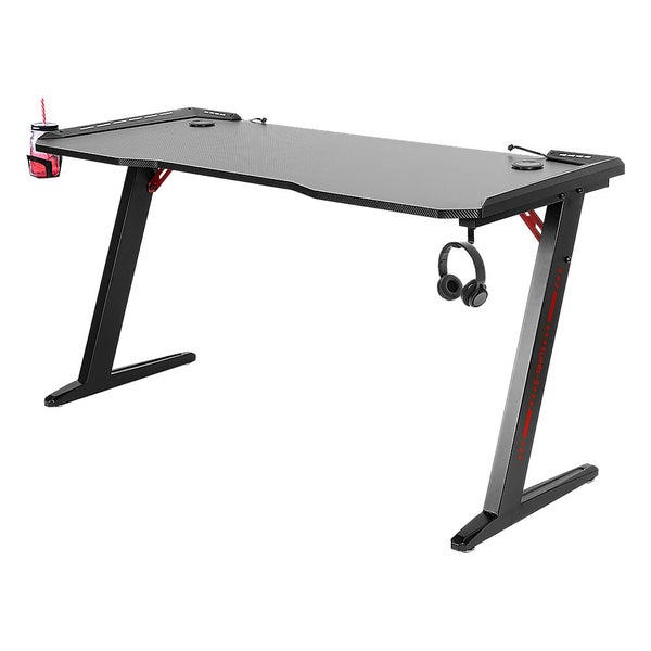 Randy & Travis Machinery Led Gaming Desk Computer Table With Cup Holder Headphon Carousel 1