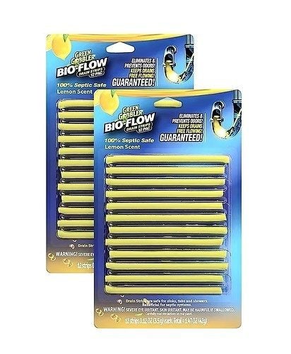 **TWIN PACK** Lemon Drain Odor Preventer - Green Gobbler Flow Sticks Carousel 1