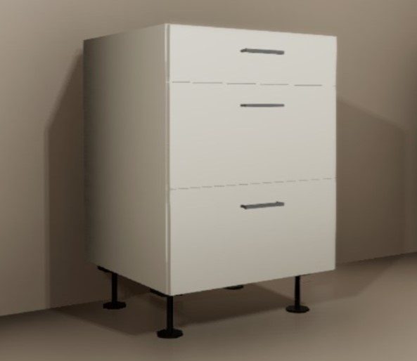 Kitchen Cabinet - 3 Drawer Unit 800mm - Code D8X3 Carousel 1