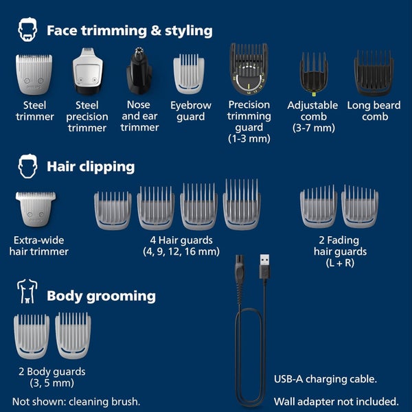 Philips Multi-groom 7000, 19-in-1 Face, Hair and Body Trimmer Carousel 9