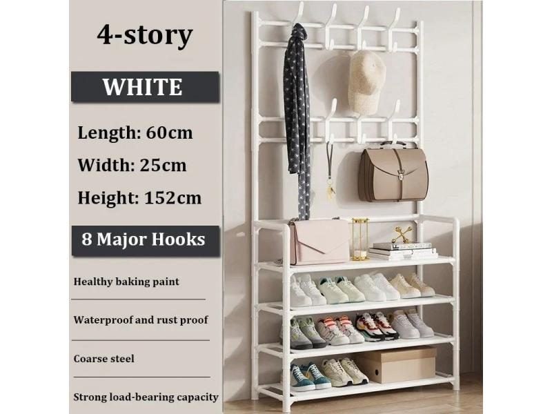 3/4/5 Layer Integrated Simple Entryway Shoe Rack Coat Hat Racks Home Bedroom Carousel 1