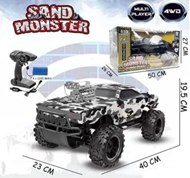 RC Sand Monster Big Rechargeable 1:10 Sand Monster Truck Carousel 10