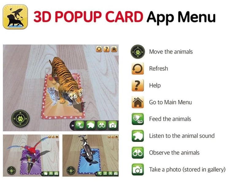 AREVO 3D Popup Card - Animal Augmented Reality (Ar) Card Carousel 4