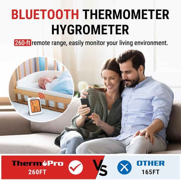 ThermoPro TP350 Smart App Backlit Thermometer / Hygrometer Monitor Carousel 2