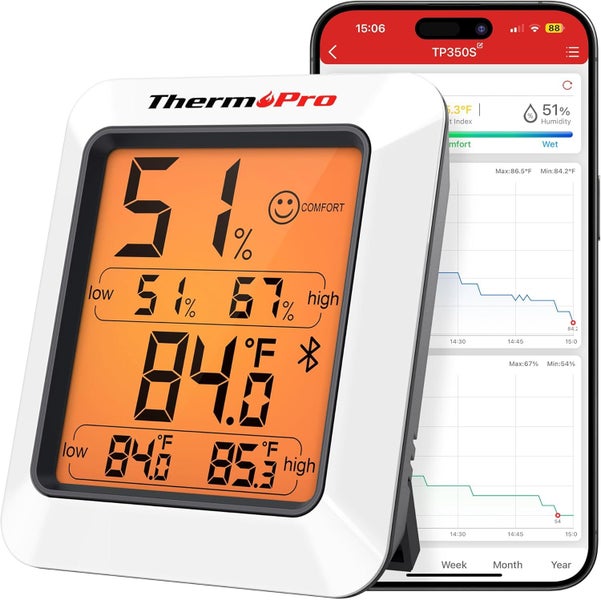 ThermoPro TP350 Smart App Backlit Thermometer / Hygrometer Monitor Carousel 1