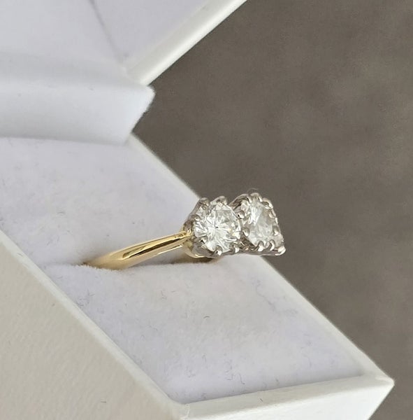 Vintage 1970's 18ct diamond trilogy 1.85tcw fully reconditioned.62988860665731114