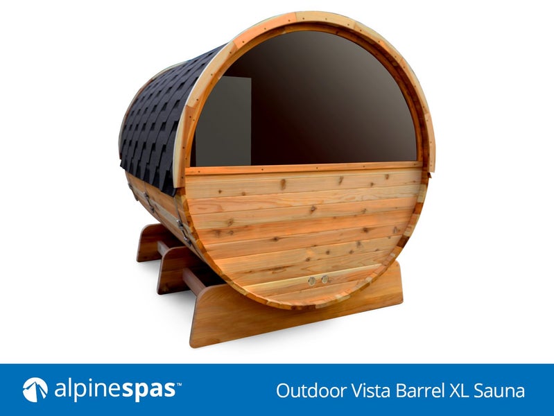 NEW: OUTDOOR VISTA XL 8 SEATER BARREL SAUNA - ALPINE SPAS Carousel 1