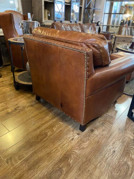 Urbano Interiors - Churchill Aged Full Grain Vintage Leather 3 Seater Carousel 14