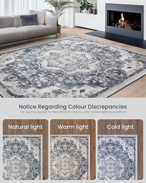 Traditional Vintage Style Rug 80 x 150 cm - Grey Carousel 6