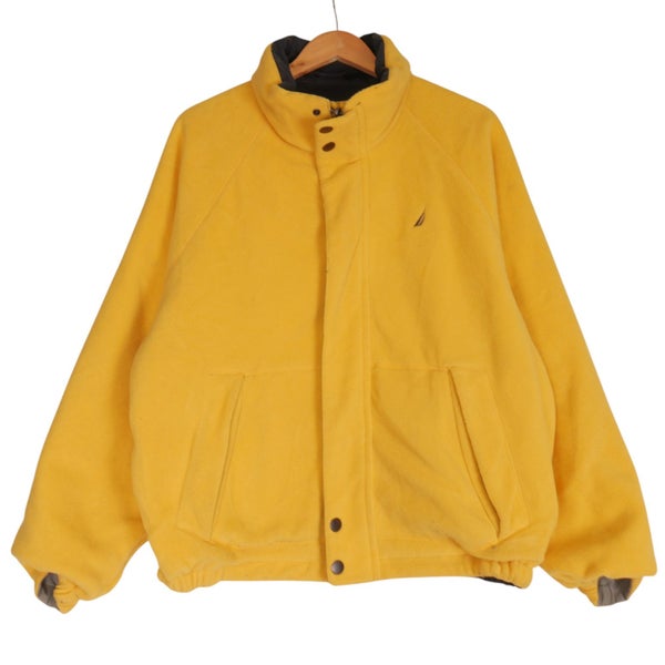 Nautica Reversible Fleece Lined Shell Sailing Bomber Jacket Medium Carousel 1