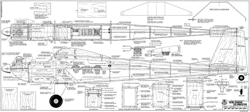 Model Aircraft Plan - Senior Telemaster 94" 60 Size Carousel 2