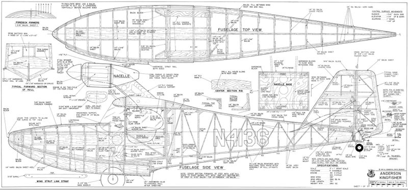 Model Aircraft Plan - Anderson Kingfisher 108" 120 Carousel 2