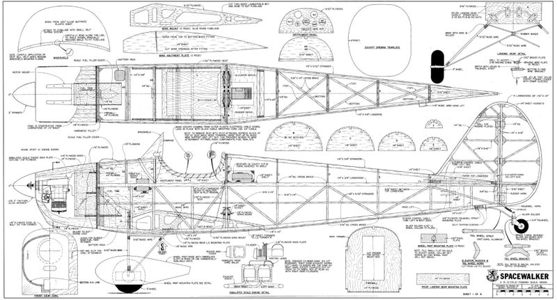 Model Aircraft Plan - Spacewalker 91" Span 60 Size Carousel 2