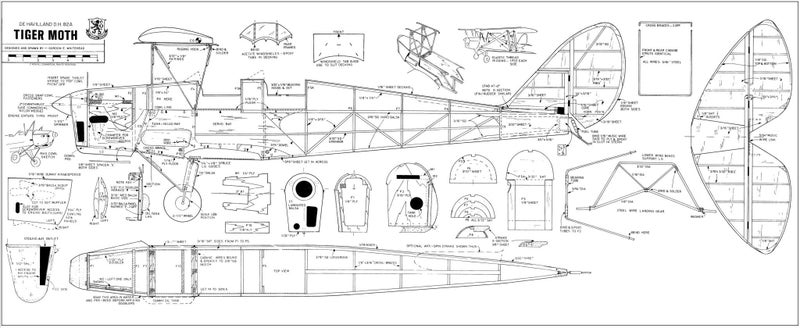 Model Aircraft Plan - Tiger Moth 47" Span 25 Size Carousel 2
