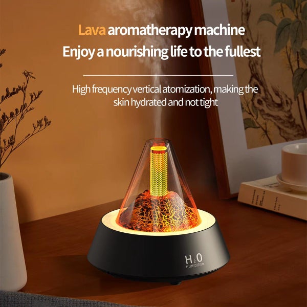 Essential Oil Diffuser Volcanic Lava Humidifiers For Bedroom 80Ml With 7 Colors Carousel 2