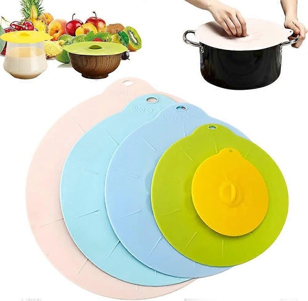 Food Grade Silicone Lid, 5 Different Sizes Silicone Suction Cup Lids, Large Carousel 1