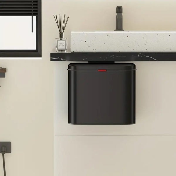 8L Hanging Kitchen Trash Bin - Matte Black Carousel 2