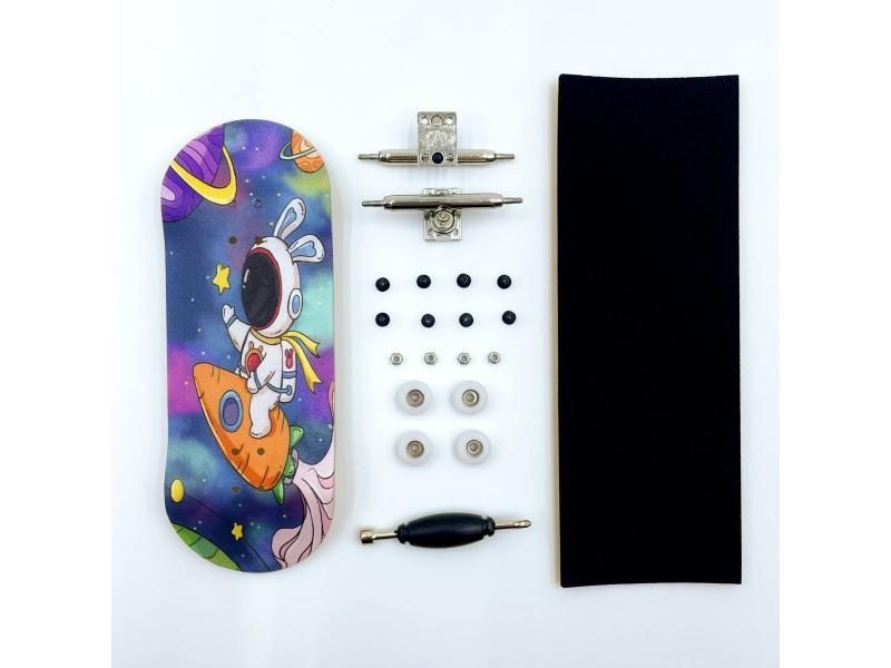 34mm Fingerboard Set Professional Wooden Deck Single Axle Truck C Wheels Mini Carousel 1