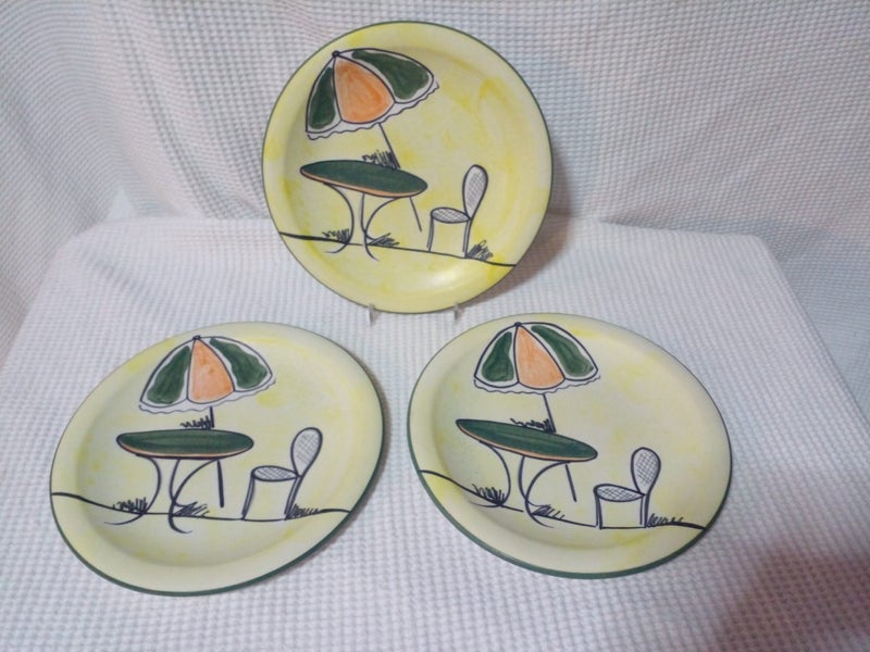 3 Large Temuka Pottery Plates Carousel 2