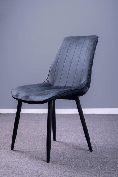 'Clive' 1.2m Round Dining Table + Upton Black Velvet Dining Chair*4 Set62863870181633112