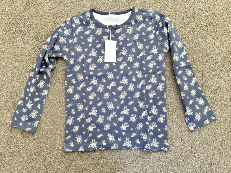 Jamie Kay Size 7YR Mia Top - AOP Sapphire Floral Carousel 1