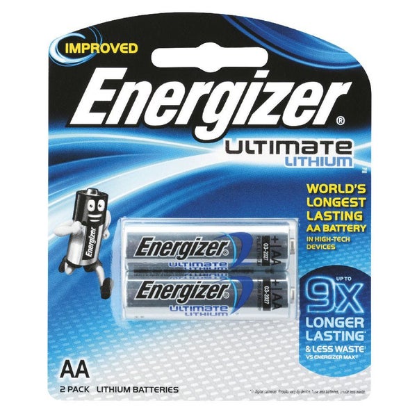 Energizer Ultimate Lithium AA Batteries 2 Pack Carousel 1