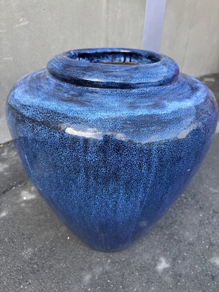 Large Blue Glazed Pot/Vase Carousel 2