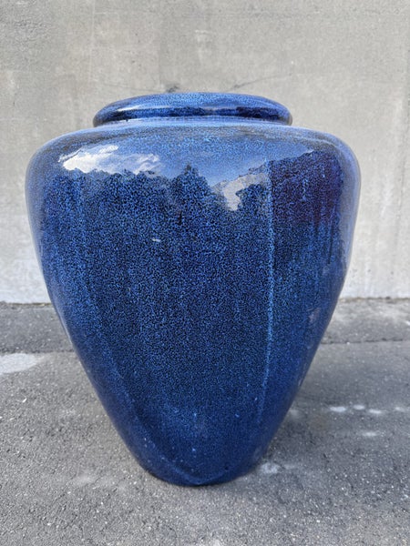 Large Blue Glazed Pot/Vase Carousel 6