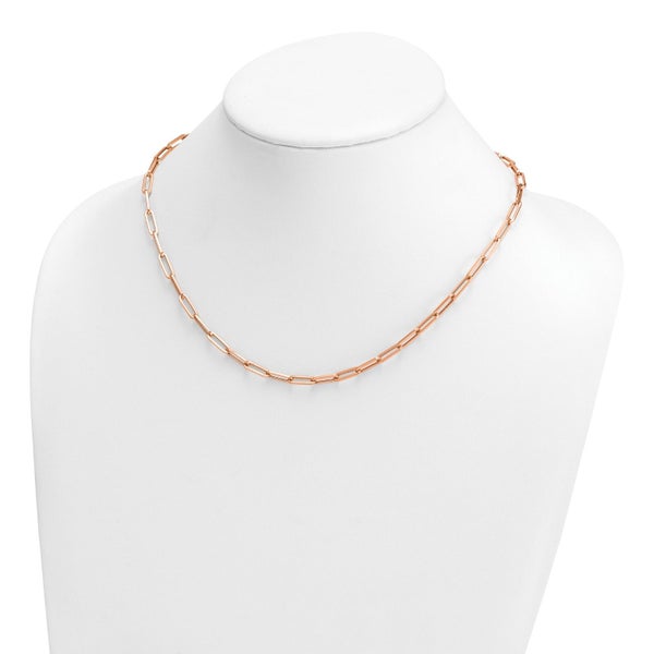 14k Rose Gold Paperclip Chain Necklace, 3mm Carousel 2