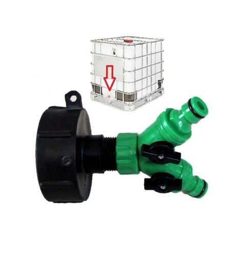 IBC Water Tank Adapter To Garden Hose 2-Way Splitter (2D1 LOT2) Carousel 2