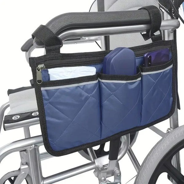 Wheelchair Side Armrest Bag - NAVY Carousel 1