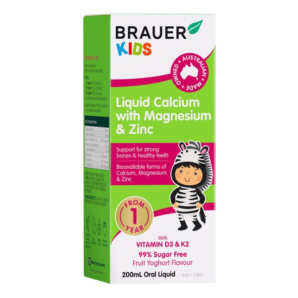 Brauer Baby & Kids Liquid Calcium with Magnesium & Zinc 200ml Carousel 1