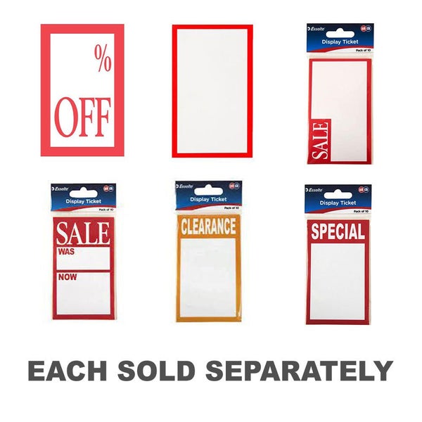 Quikstik Display Ticket 10pcs (75x125mm) Carousel 2