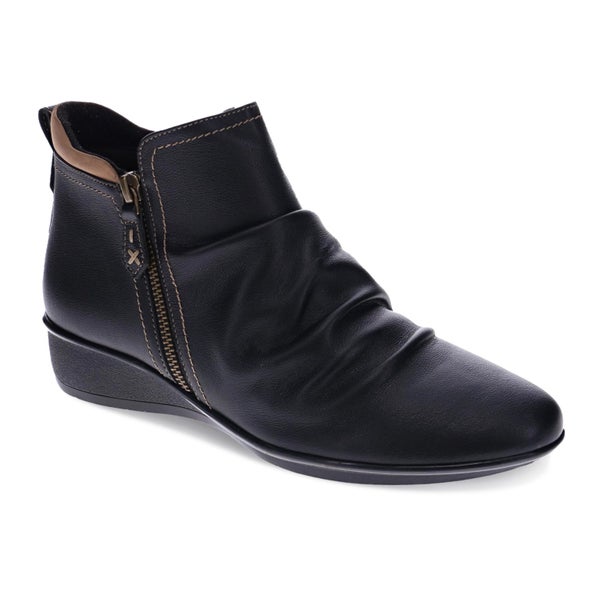 Revere Plymouth Ankle Boot with removable footbed - Black/Toffee US size 10 Wide Carousel 1