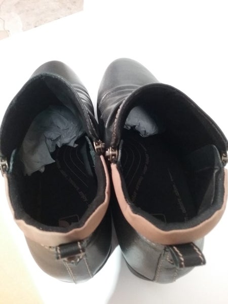 Revere Plymouth Ankle Boot with removable footbed - Black/Toffee US size 12Wide62993530468609114