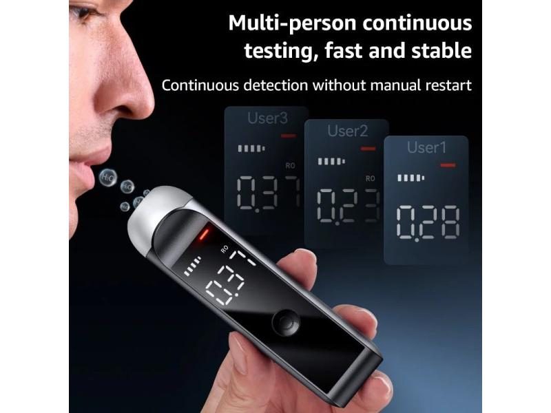 New Automatic Professional Rechargeable Breathalyzer Alcohol Test Tools Carousel 1
