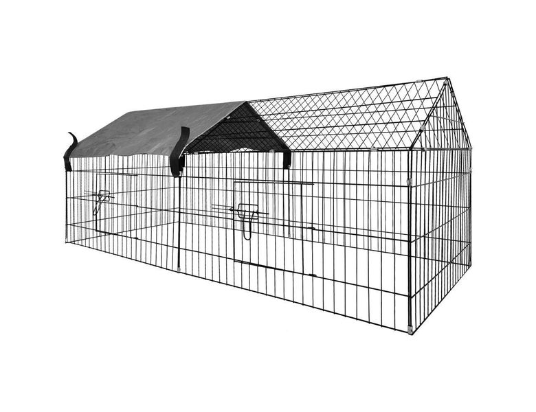 Rabbit Cage Rabbit Run with Sun Protection Cover - 185x75x75cm Carousel 1