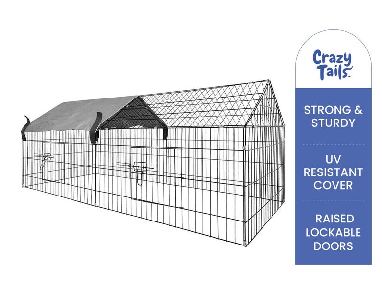 Rabbit Cage Rabbit Run with Sun Protection Cover - 185x75x75cm Carousel 2