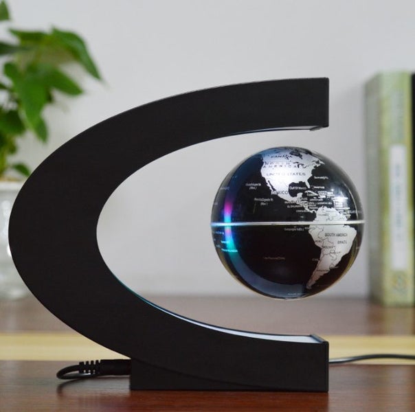 Magnetic Levitation Globe with LED Light, Black Carousel 1