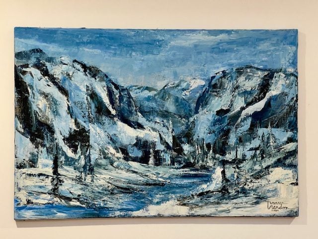 Warren Brandon FRSA (1916-1977), American, Abstract Oil Landscape628543203171861116