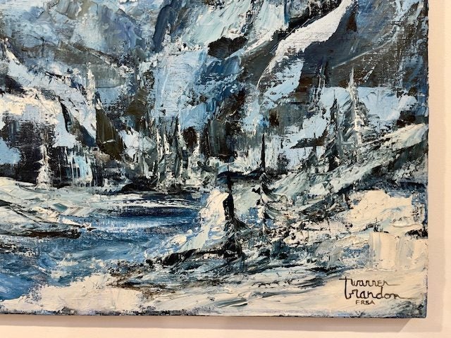 Warren Brandon FRSA (1916-1977), American, Abstract Oil Landscape62854320317186113