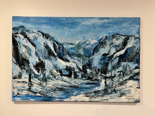 Warren Brandon FRSA (1916-1977), American, Abstract Oil Landscape62854320317186112