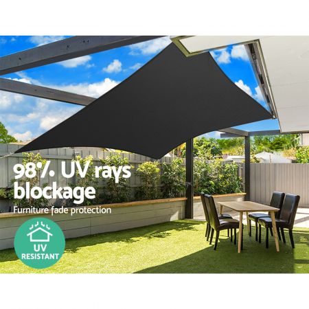 Sun Shade Sail Canopy Rectangle 280gsm 5x7m Carousel 1
