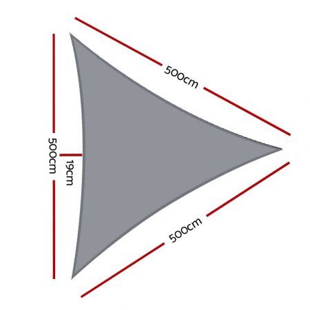 Sun Shade Sail Shadecloth Outdoor 280gsm 5x5x5m Carousel 7