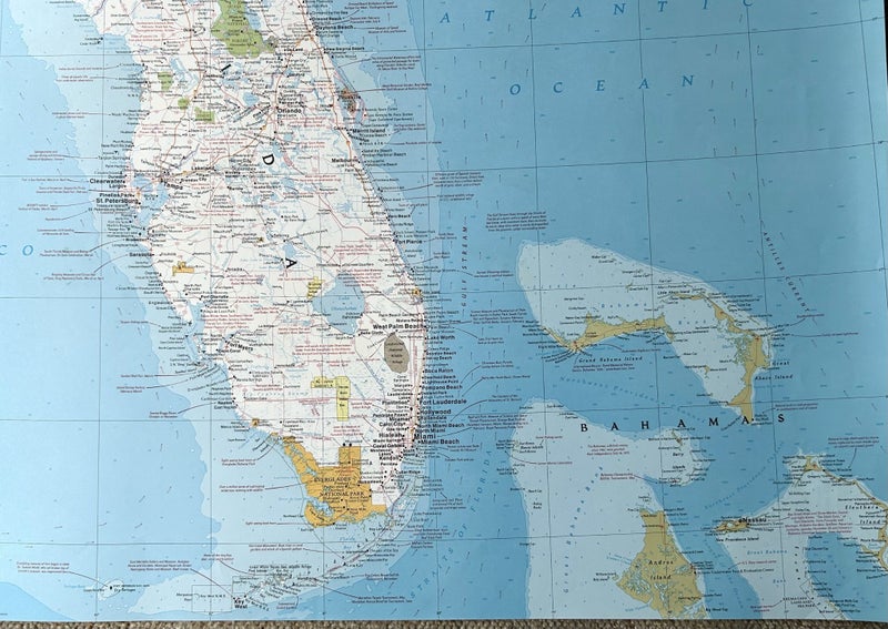 1973 Nat Geographic 2-Sided Map of ‘Florida’ Carousel 2