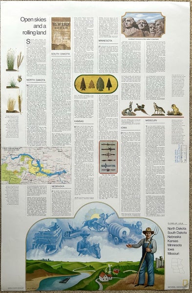 1974 Nat Geo Map of ‘The North Central States’ Carousel 5