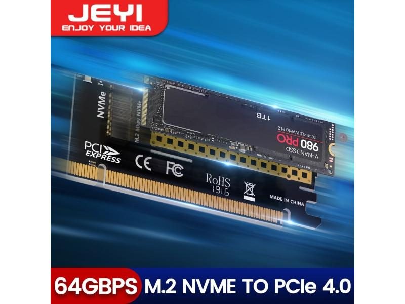 JEYI M.2 NVME To PCIE X16 Adapter 2280/60/42/30 NVMe SSD To PCIe 4.0 3.0 GEN4 Carousel 1