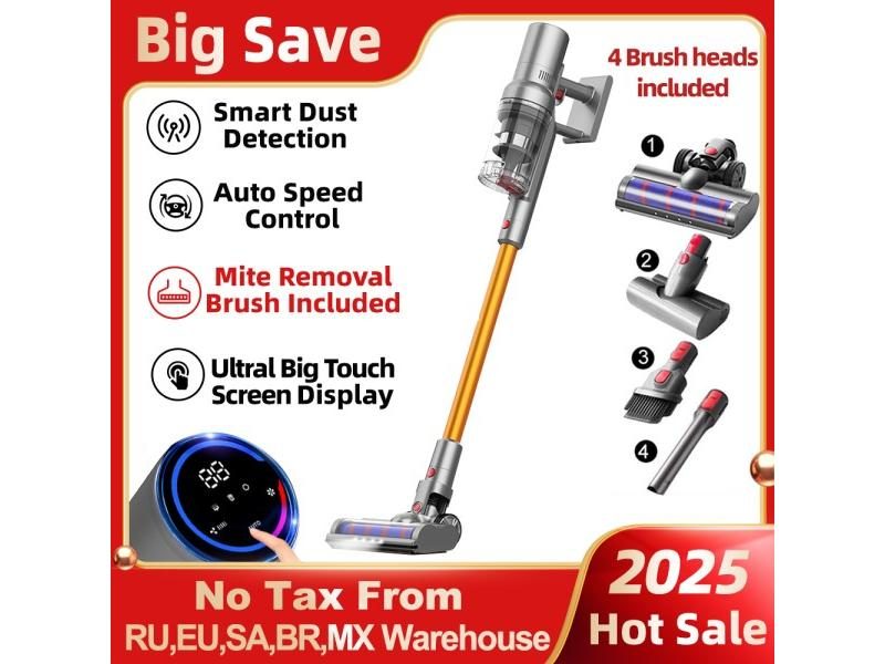 ABIR VC205 Cordless Handheld Vacuum Screen Smart Dust Sensor Auto Speed Control Carousel 1