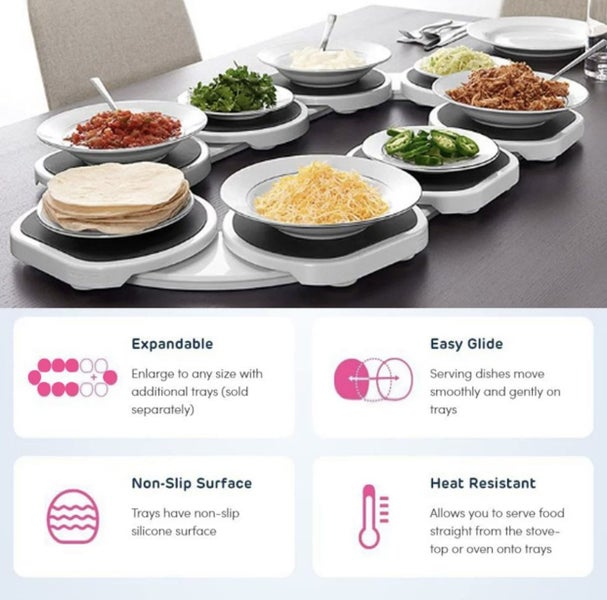 Lazy Susan Rotating Dining Table Food Turntable Plate Carousel 2